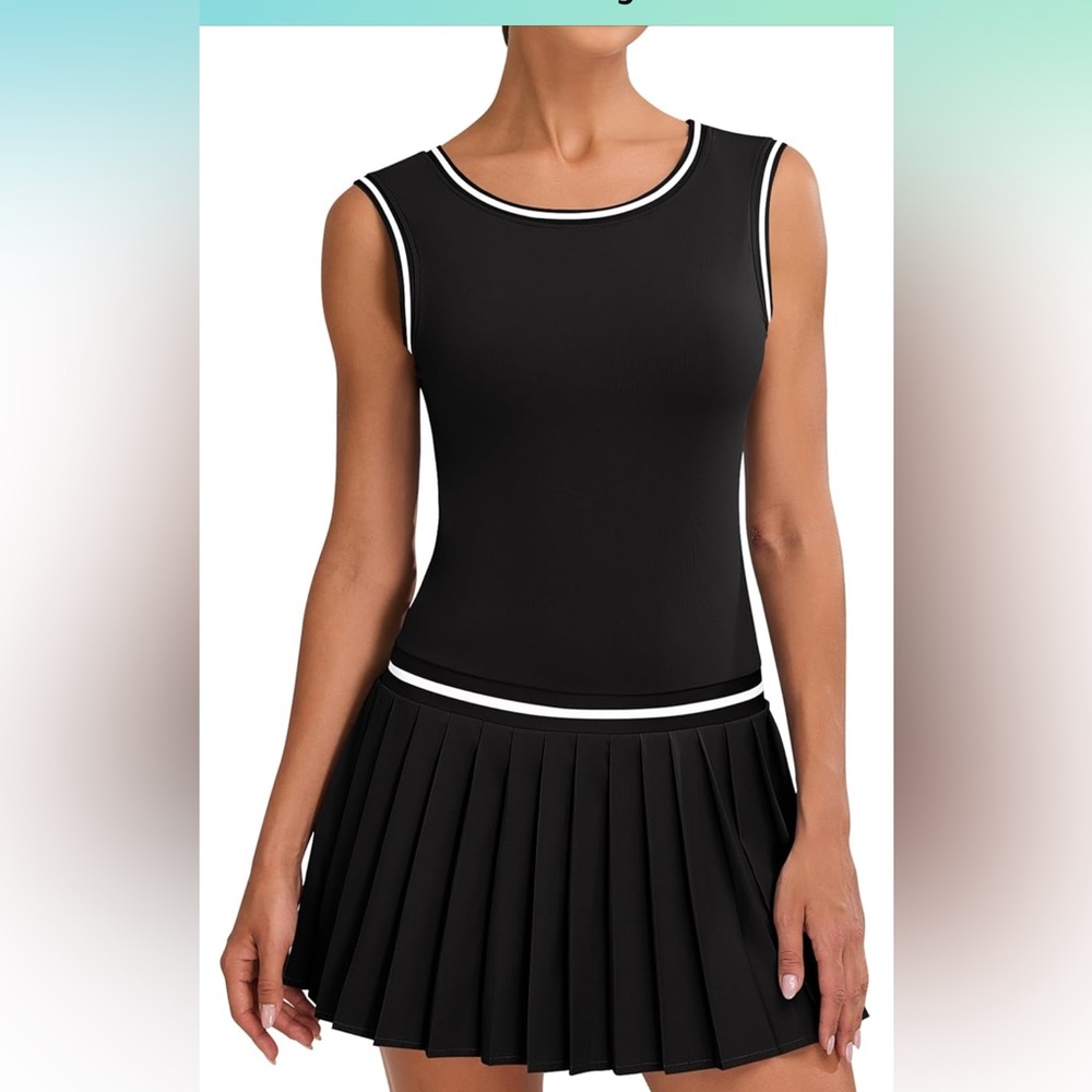 Black and White Sleeveless Fit and Flare Mini Dress